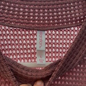 Waffle cotton pink sweater top.